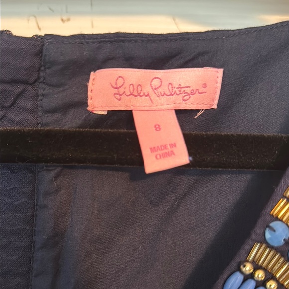 Lilly Pulitzer Blue and Gold Sequin Shift Mini Dress - Picture 2 of 4